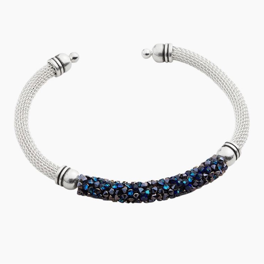 Alex and Ani Peacock Fine Rocks Mesh Cuff Bracelet